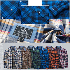 Plaid Flannel Shirts Long Sleeves Casual Cotton Shirt