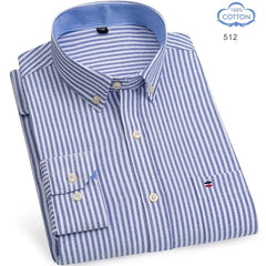 100% Pure Cotton Oxford Long Sleeve  Plaid Shirt