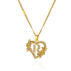 A-Z Alphabet Heart Necklaces Stainless Steel Necklace