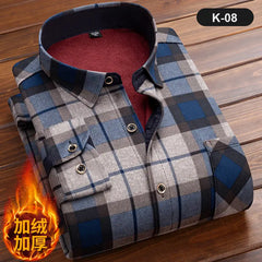 Fleece Shirt Long Sleeve Plaid Shirt