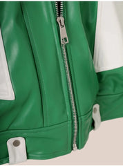 Patchwork Pu Leather Jacket Men with Many Zippers