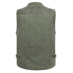 Sleeveless Cotton Vest with Many 16 Pockets  Waistcoat