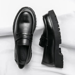 Mocassin Patent Leather with Thick Soles Loafers Slip on Shoe Breathable