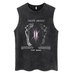 100% Cotton Vintage  Punk Rock Sleeveless Tshirts Gothic Vests