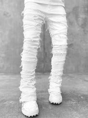 Tassel Damaged Denim Full Length Pants Hip-pop Trousers