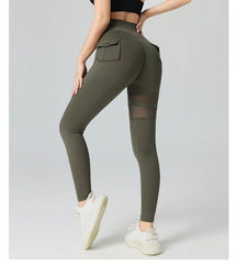 Butt Lift Mesh Pocket Cargo Running Leggings