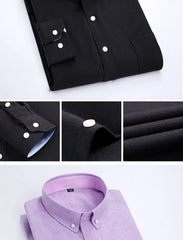 Oxford textile long sleeve slim fit shirt