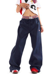 Vintage Embroidery Black Jeans Women