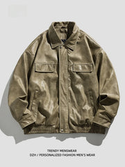 American Retro PU Leather Jacket