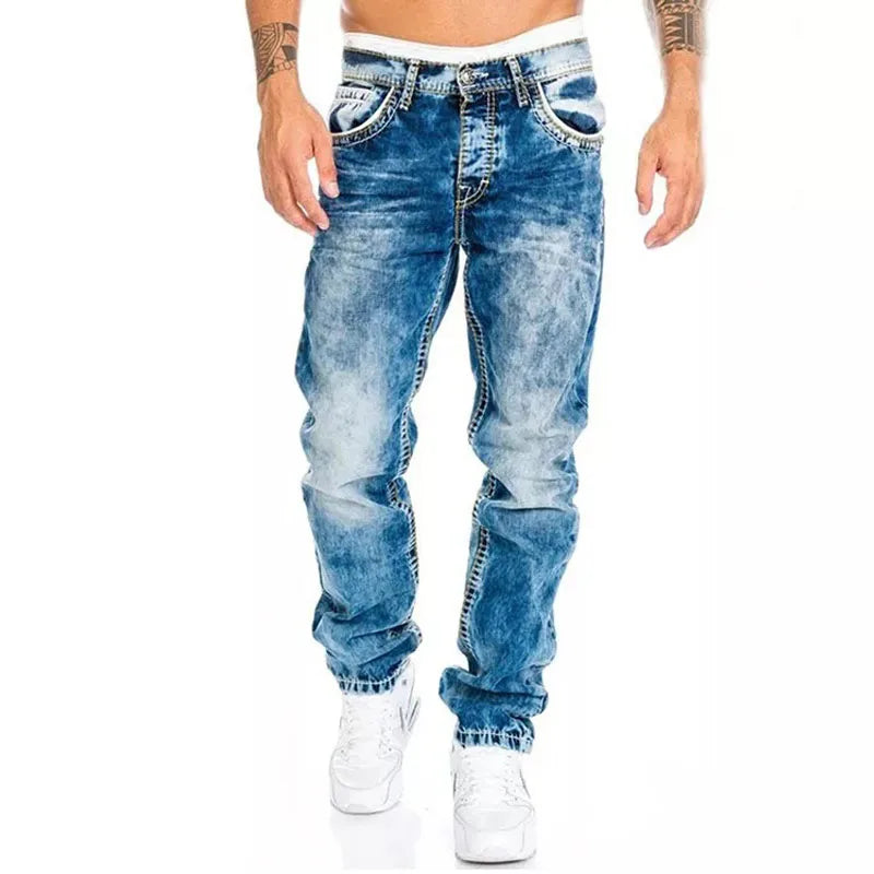 Straight Stretch Slim Jean Denim Trousers Baggy Jeans
