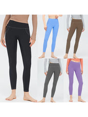 Yoga Leggings Solid Color High Waisted Skinny Joggers Tummy Control Workout