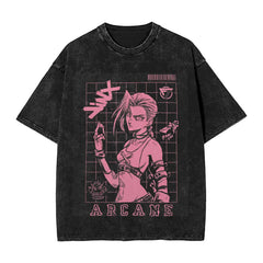 Arcane Jinx  Shirt Printed Washed Vintage  Novelty T-Shirts