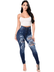 Stretch Skinny Denim Pencil Pants Casual Slim Trousers