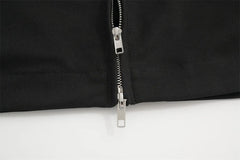 Spliced Jacket9Loose Lapel Long Sleeve Zipper Fly
