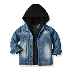 Unisex Denim Jean Coat Cowboy Overcoat Jacket