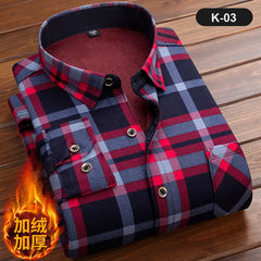 Fleece Shirt Long Sleeve Plaid Shirt