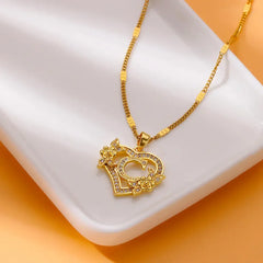 A-Z Alphabet Heart Necklaces Stainless Steel Necklace
