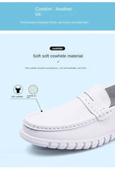 Breathable Soft Non Slip  Genuine Leather Slip on Small Shoes