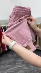 New Cotton Jeans Elastic Waist Harem Pants