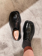 PU Leather solid color lace-up British style shoe