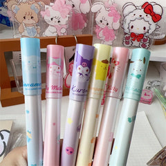 6Pcs Sanrio Highlighter Pen Set Kawaii Hello Kitty Kuromi Melody Cinnamoroll Art Fluorescent Markers Pens School Office Statione