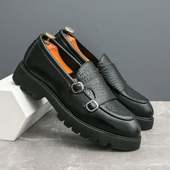 Leather Loafers Low Cut Daily Men's Driving Shoes Non Slip