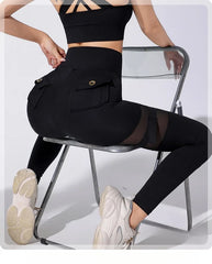 Butt Lift Mesh Pocket Cargo Running Leggings