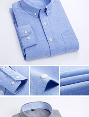 Oxford textile long sleeve slim fit shirt