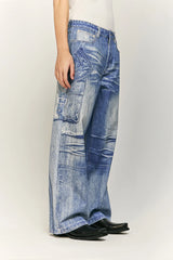 Retro Washed Worn Jeans  Straight Mopping Y2K Pants