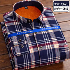 Fleece Shirt Long Sleeve Plaid Shirt