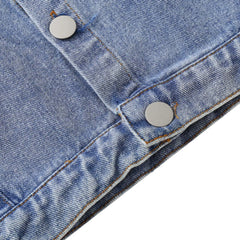Denim Vest Sleeveless Jacket Turn-down Collar Cardigan Vest