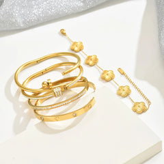 Bracelet en acier et or