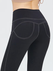 Yoga Leggings Solid Color High Waisted Skinny Joggers Tummy Control Workout