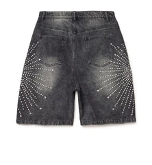 Diamond design loose wide leg niche short