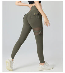Butt Lift Mesh Pocket Cargo Running Leggings