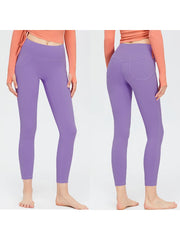 Yoga Leggings Solid Color High Waisted Skinny Joggers Tummy Control Workout