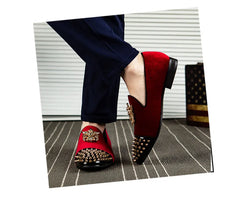 Spike Loafers Flat Footwear Studded Leather Shoes