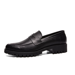 Brogue Carving Penny Loafers Slip on Leather shoes