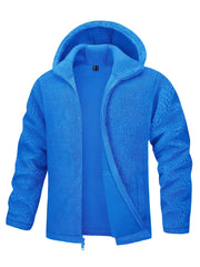 Hooded Fleece Jackets Thermal Warm Soft Fluffy Full Zip