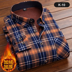 Fleece Shirt Long Sleeve Plaid Shirt