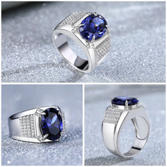 5Ct Grand Oval Created Tanzanite Gemstone Rings