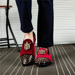 Spike Loafers Flat Footwear Studded Leather Shoes
