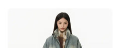 Retro American Neutral Denim Blue down Cotton Jacket