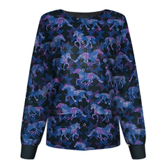 Long sleeve Cartoon print spa  Slim Fit top