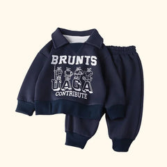 Polo Sweatshirt+Pants Sport Suits for Kids Boys Girls