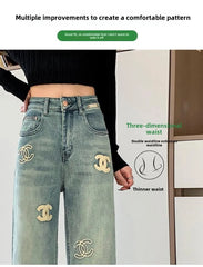 Velvet Slim Fit Straight Leg Denim Jeans