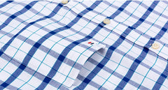 100% Pure Cotton Oxford Long Sleeve  Plaid Shirt