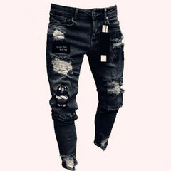 Cotton Stretchy Ripped Skinny Jeans Slim Fit Denim Pants