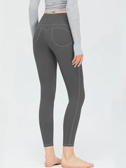 Yoga Leggings Solid Color High Waisted Skinny Joggers Tummy Control Workout