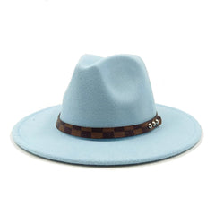 Vegan felt fedora hat wide brim hat
